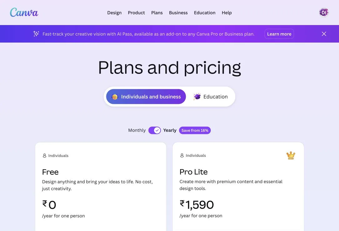 Canva public landing page hero or marketplace listing
